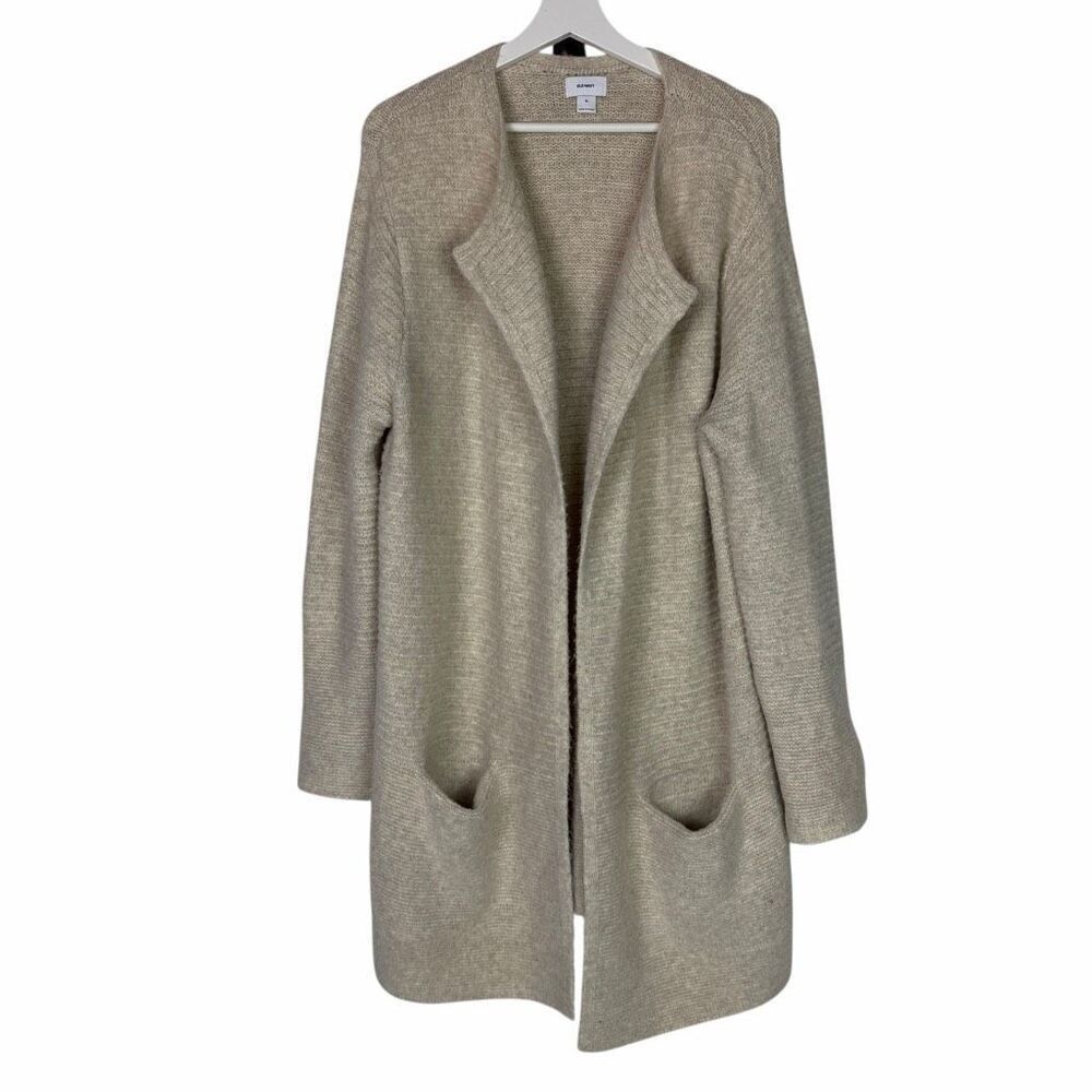 Old Navy Garter Stitch Longline Cardigan Jacket XL Cream